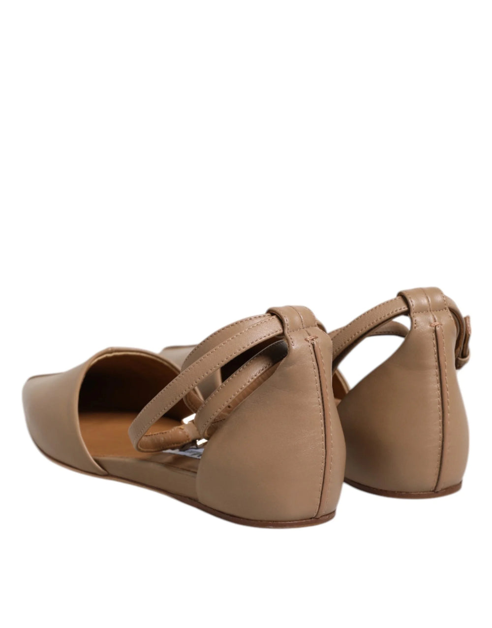 Max Mara Beige Leather Pointed Toe Sandals Ballet Flat Shoes - EU37/US6.5 - Flats