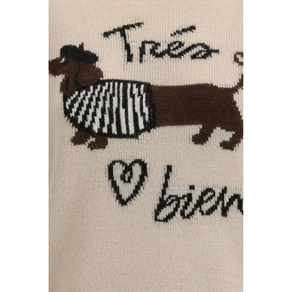 Max Mara Beige Marabou Top - L