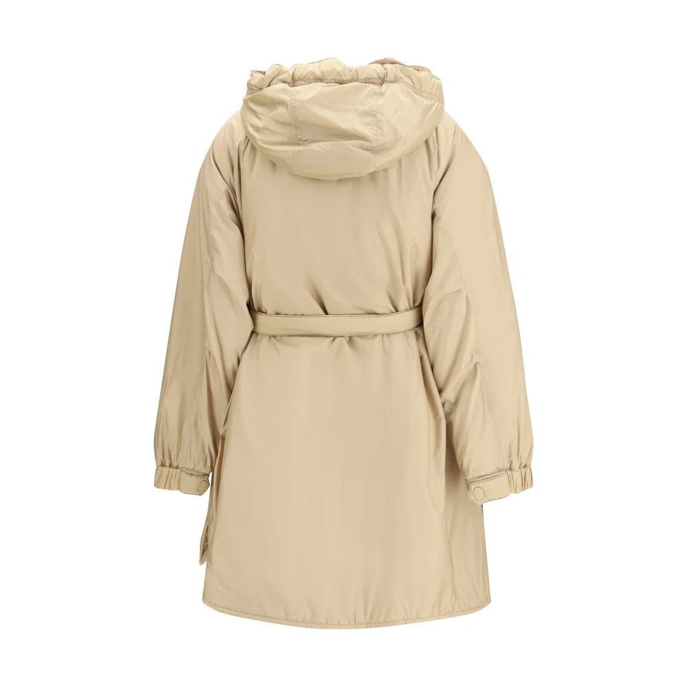 Max Mara Beige Polyester Full-Length Jacket - IT42 | L