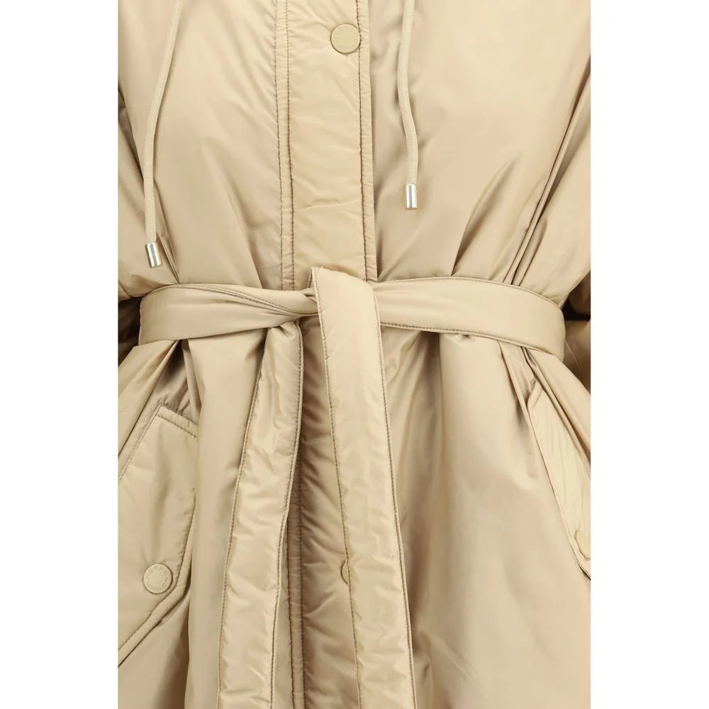 Max Mara Beige Polyester Full-Length Jacket - IT42 | L