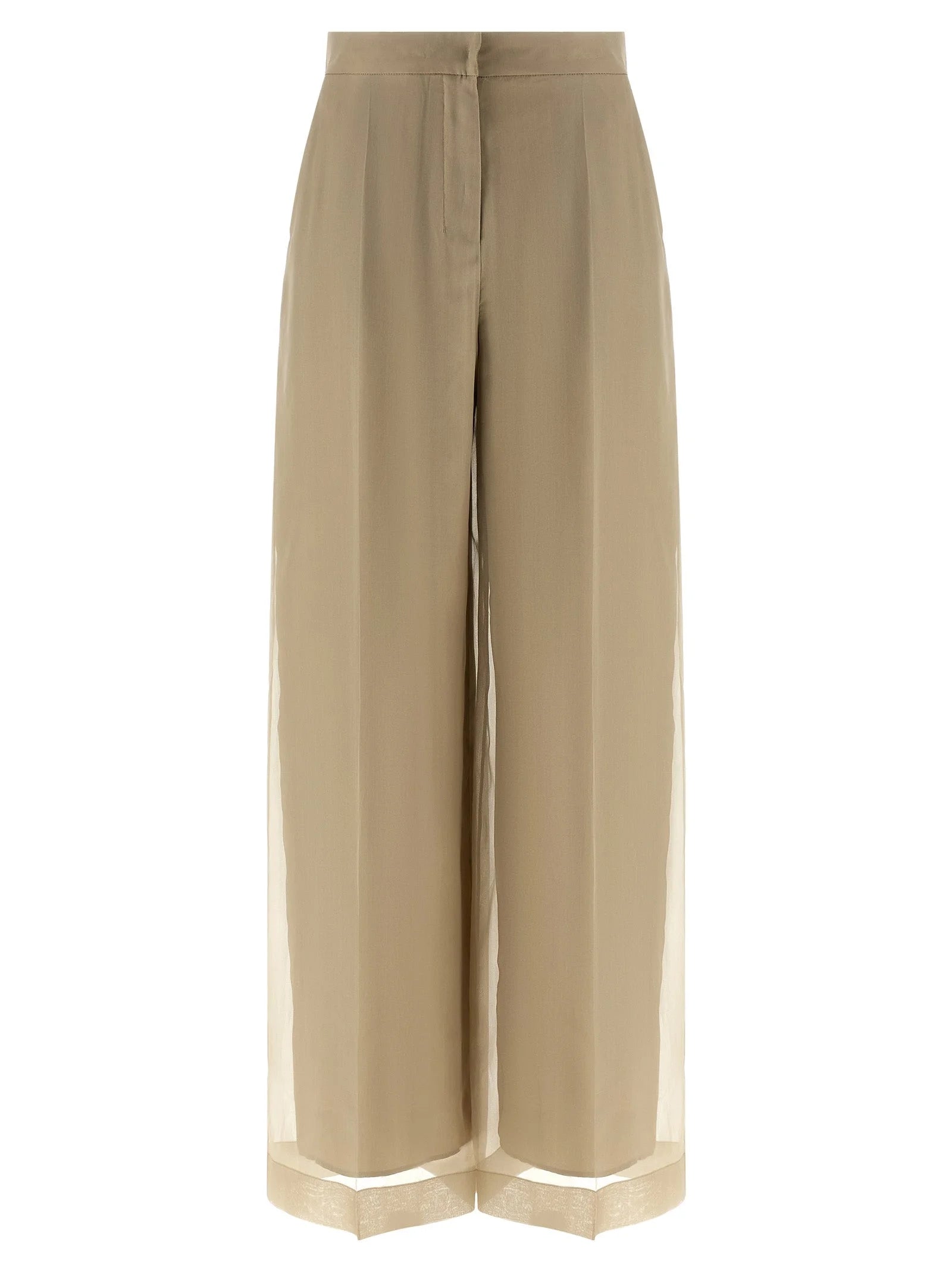 Max Mara Beige Silk Casual Pants