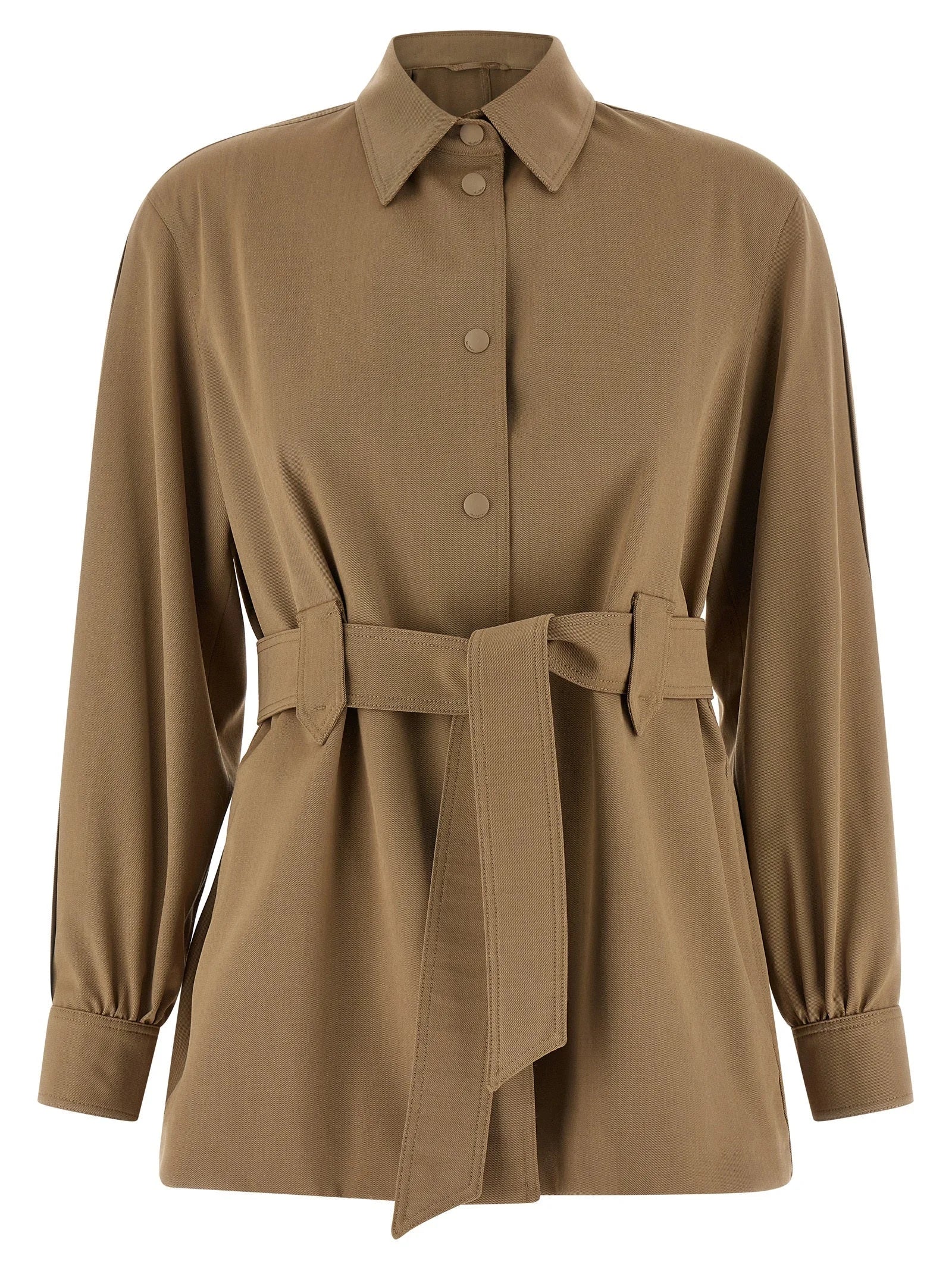 Max Mara Beige Virgin Wool Blouse