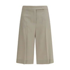 Max Mara Beige Wool Oves Aries Bermuda Shorts