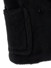 Max Mara Black Alpaca Leather Sleeveless Jacket - IT42