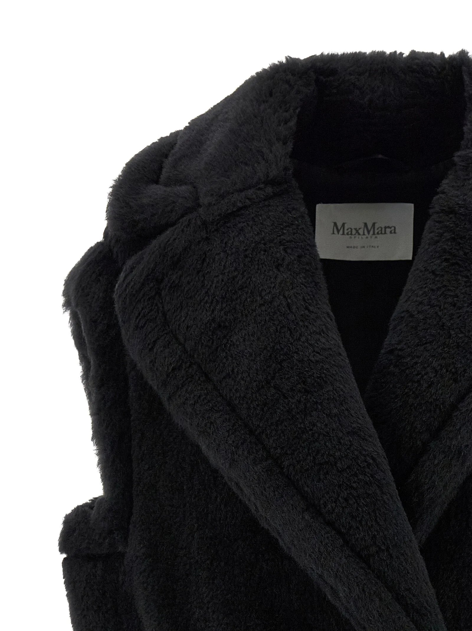 Max Mara Black Alpaca Leather Sleeveless Jacket - IT42