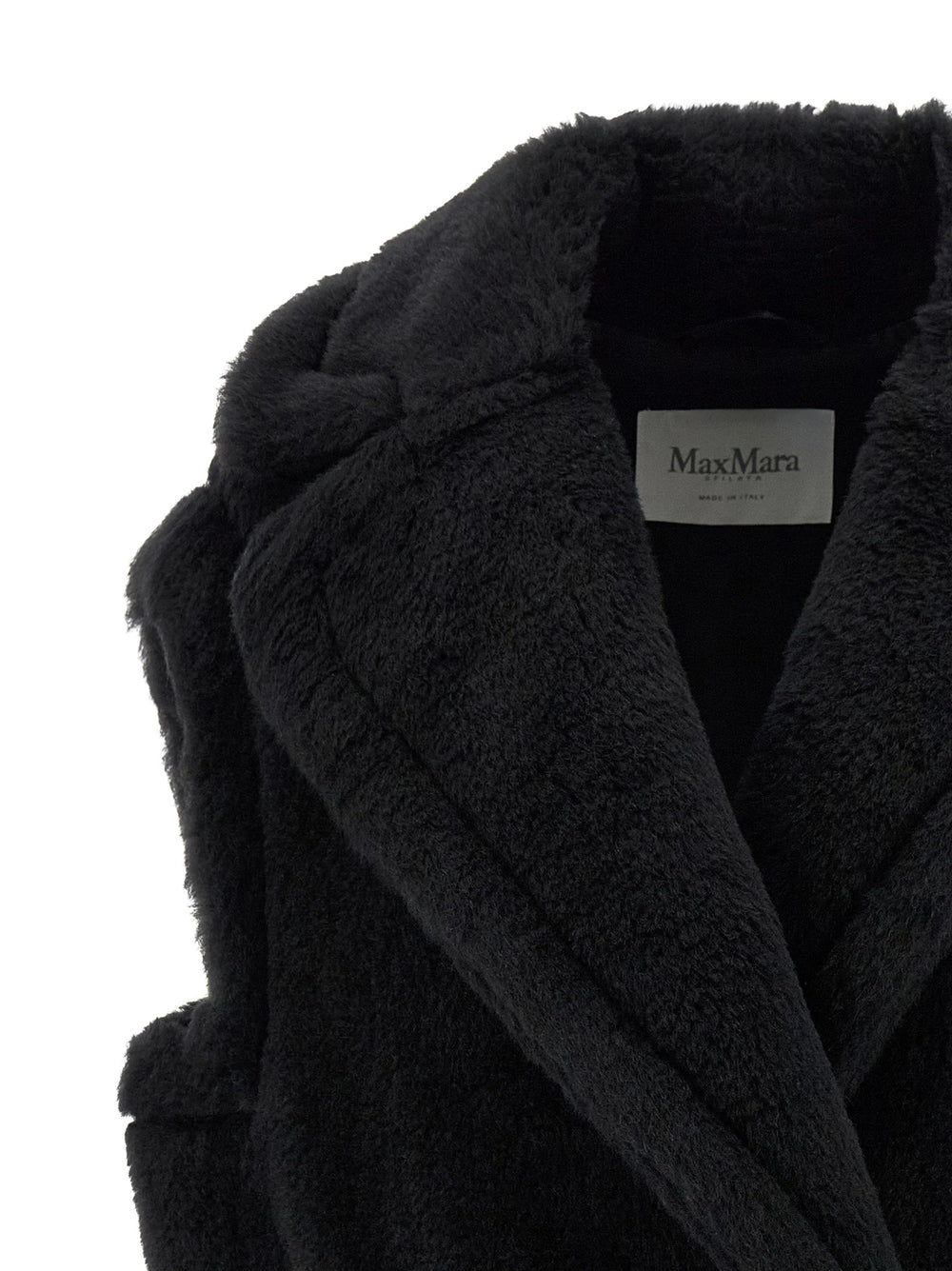 Max Mara Black Alpaca Leather Sleeveless Jacket - IT42