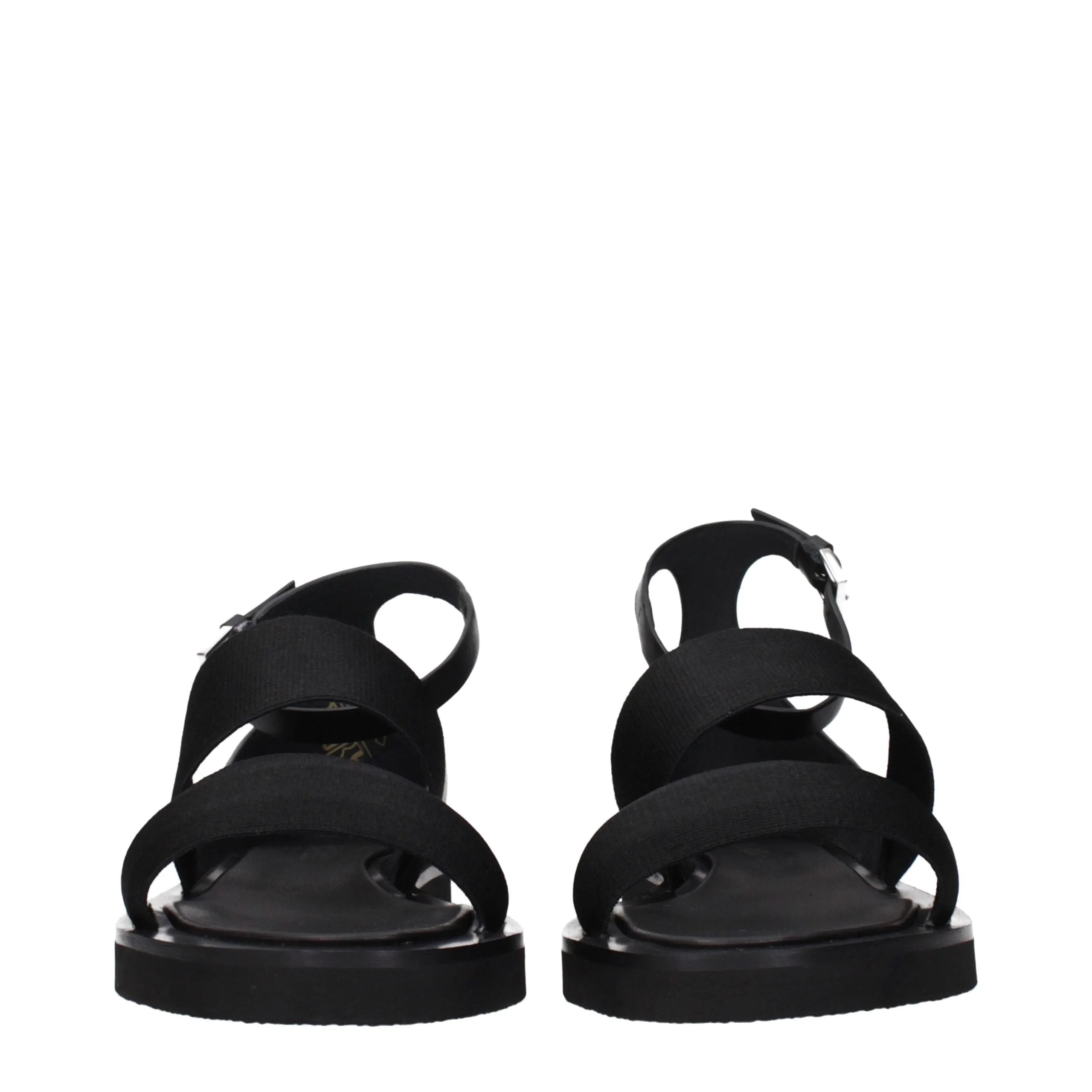 Max Mara Black Fabric Flat Sandals