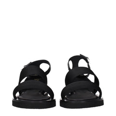 Max Mara Black Fabric Flat Sandals