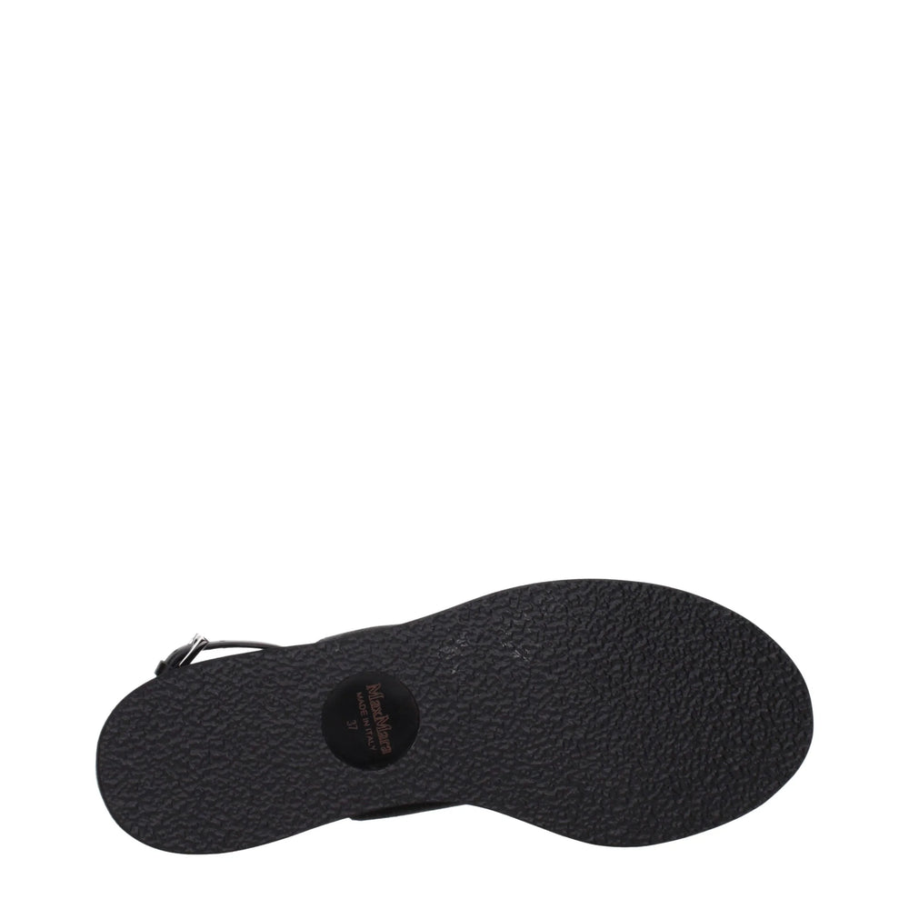 Max Mara Black Fabric Flat Sandals
