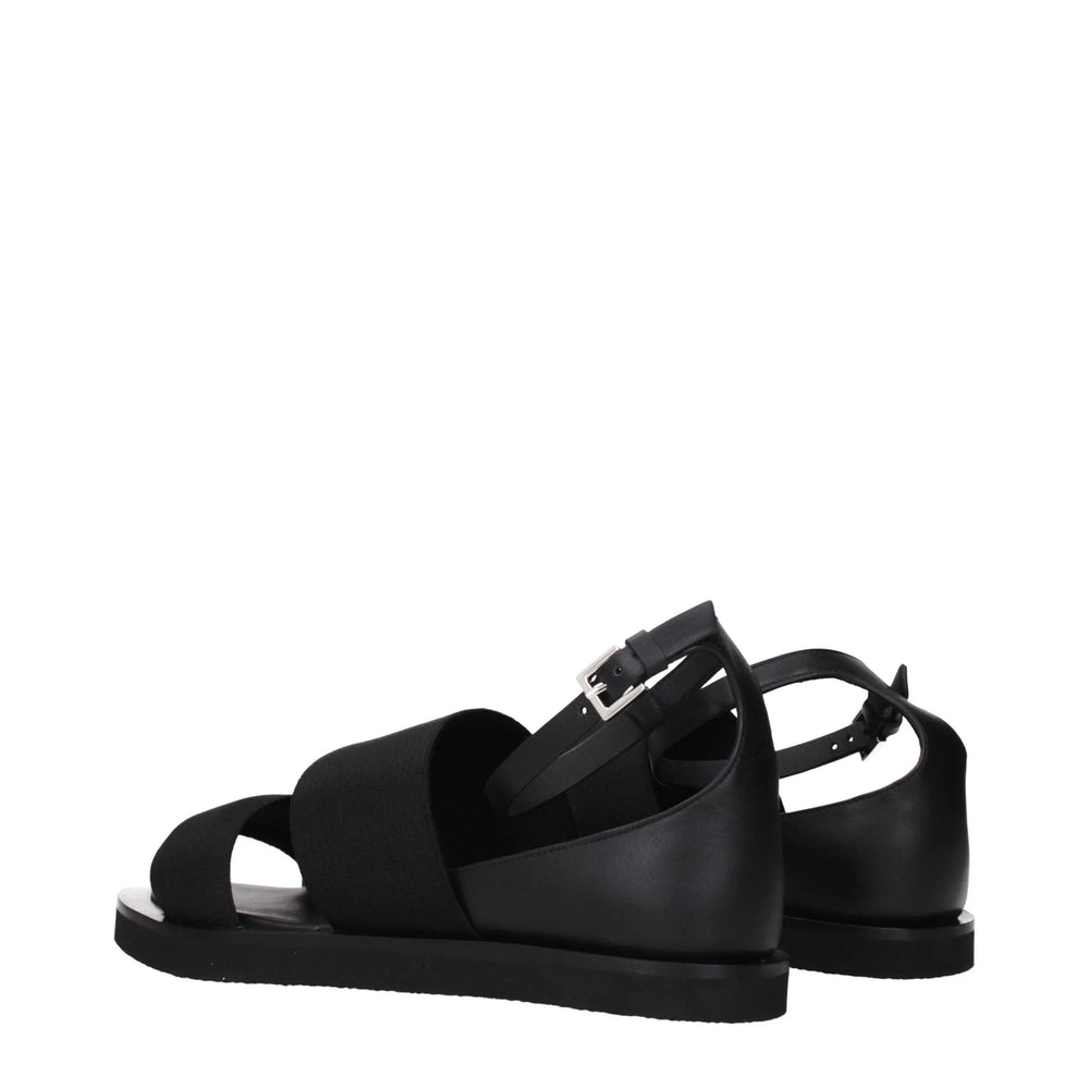 Max Mara Black Fabric Flat Sandals