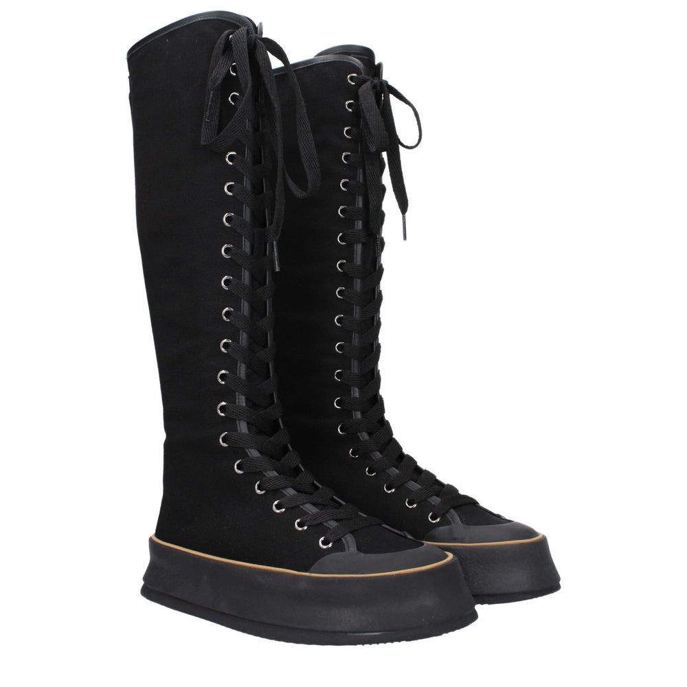 Max Mara Black Fabric Lace-Up Boots - EU36/US6