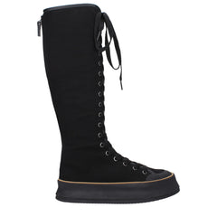 Max Mara Black Fabric Lace-Up Boots - EU36/US6