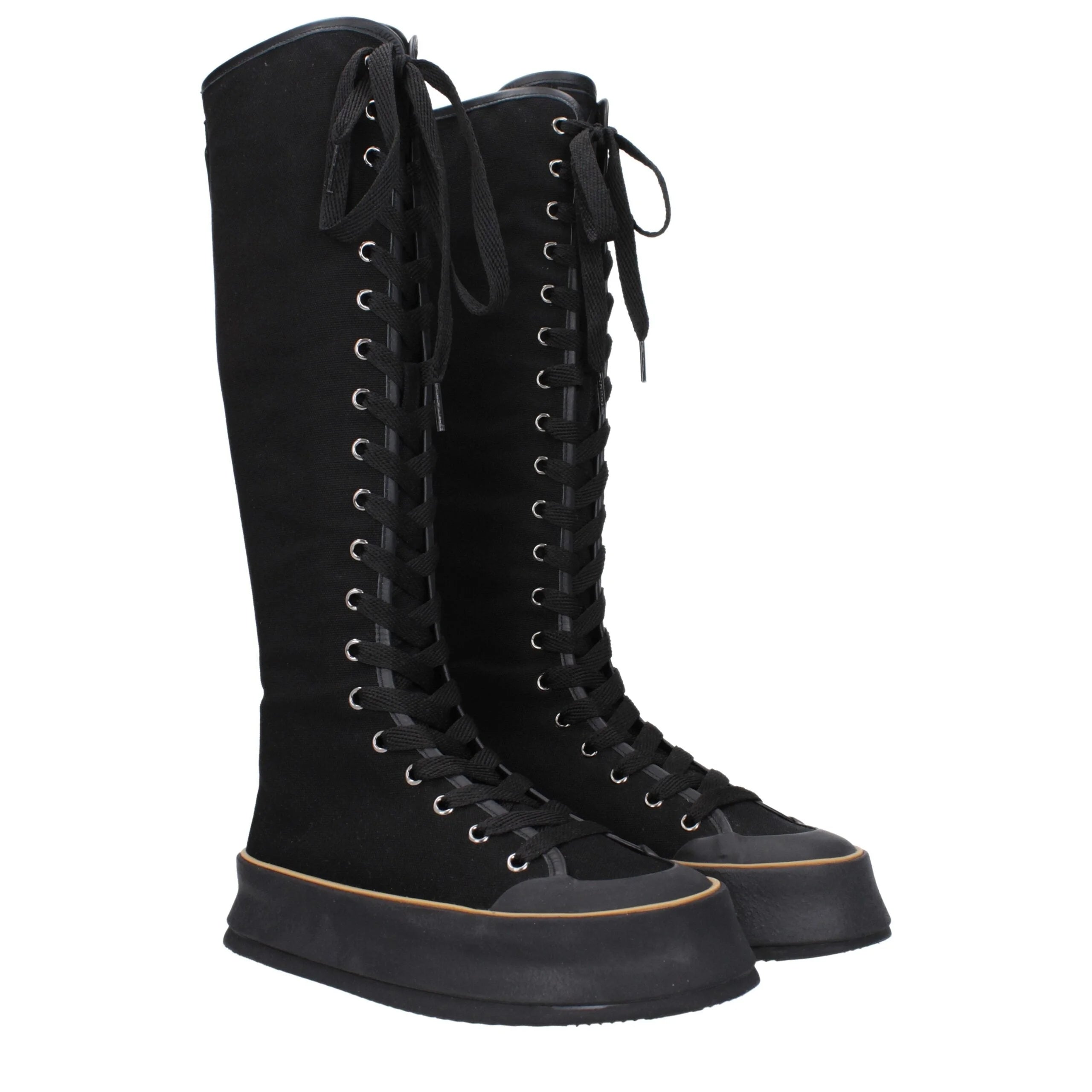 Max Mara Black Fabric Lace-Up Boots - EU36/US6 - Boots