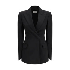 Max Mara Black Fleece Wool Blazer - IT36 | XS