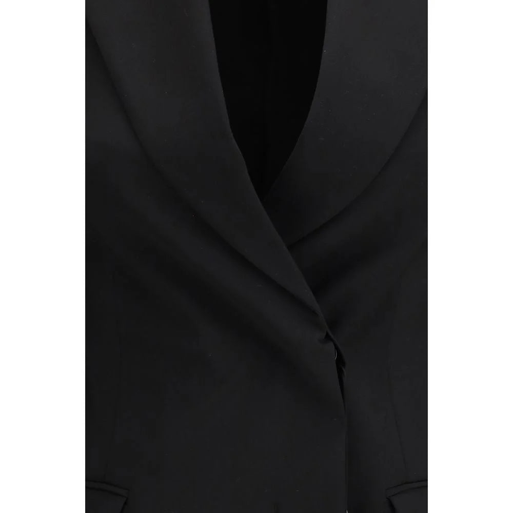 Max Mara Black Fleece Wool Blazer - IT36 | XS