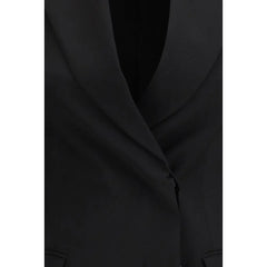 Max Mara Black Fleece Wool Blazer - IT36 | XS