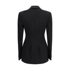 Max Mara Black Fleece Wool Blazer - IT36 | XS