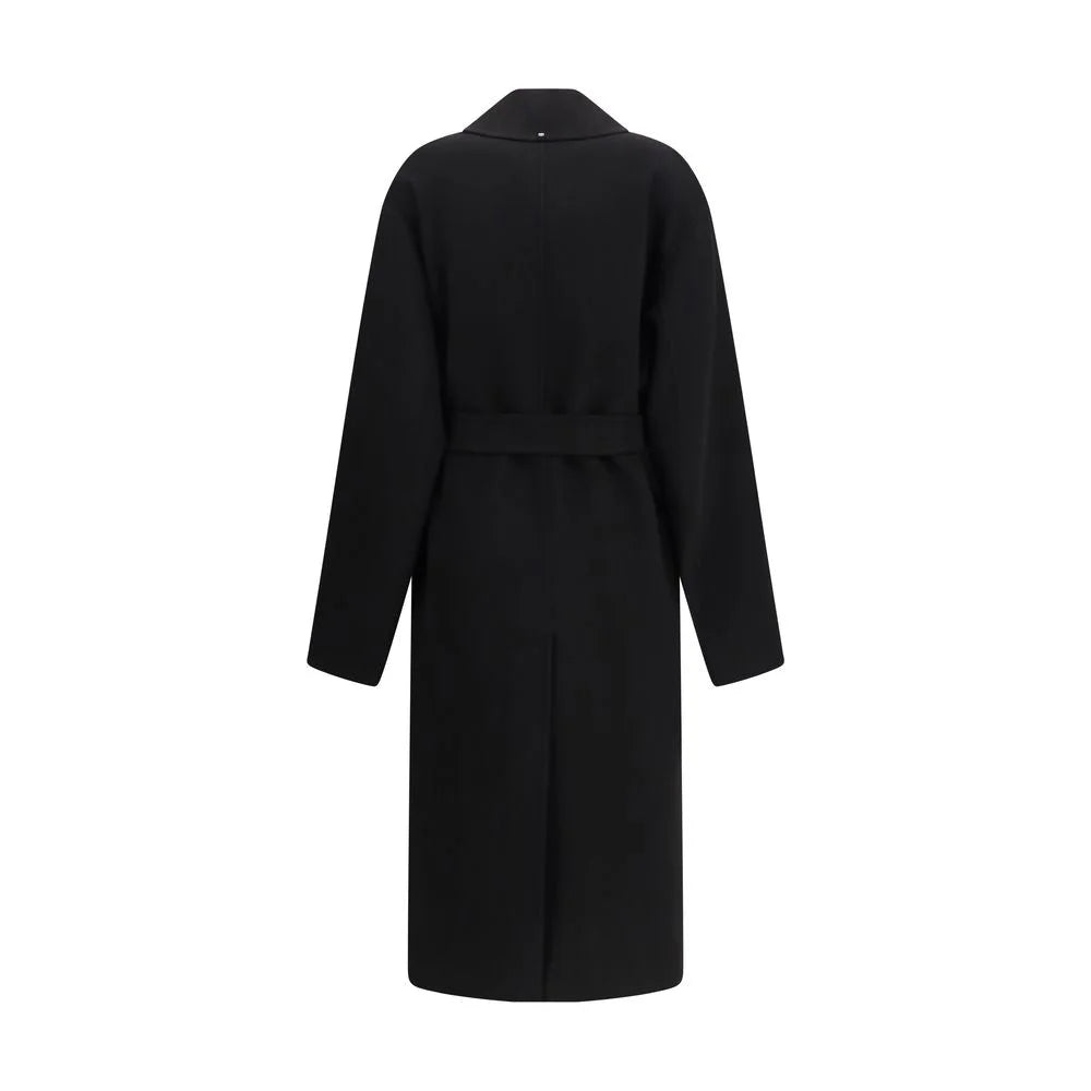 Max Mara Black Fleece Wool Coat - IT42 | L