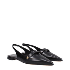 Max Mara Black Leather Ballet Flats - Flats