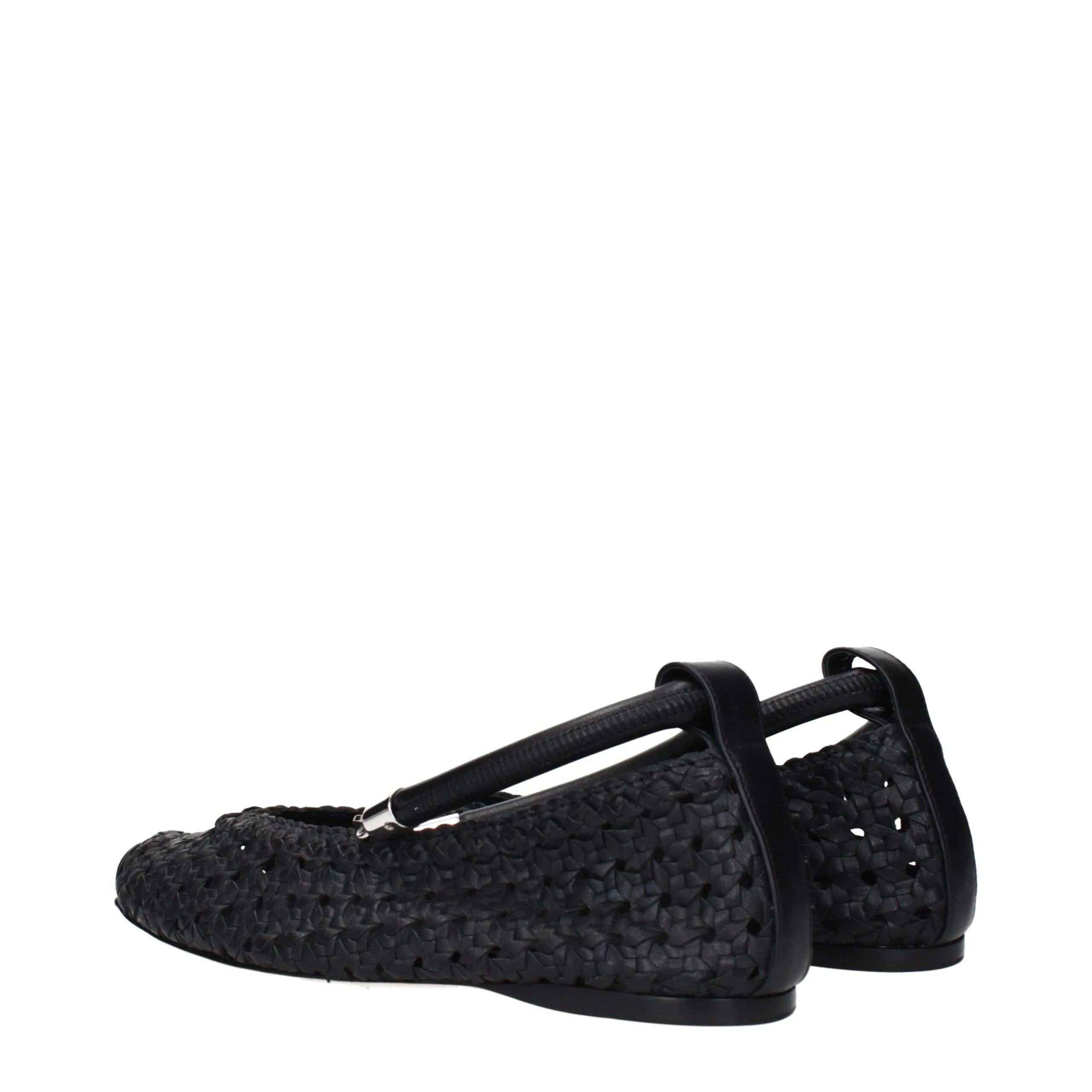 Max Mara Black Leather Ballet Flats