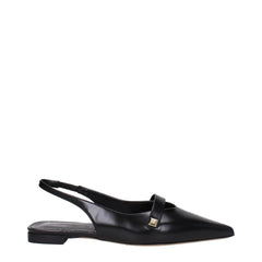 Max Mara Black Leather Ballet Flats