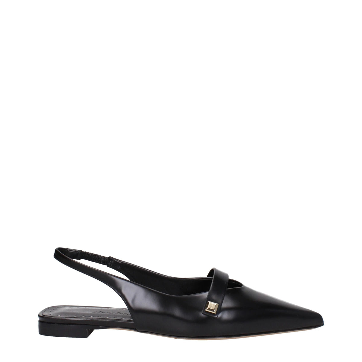 Max Mara Black Leather Ballet Flats - Flats