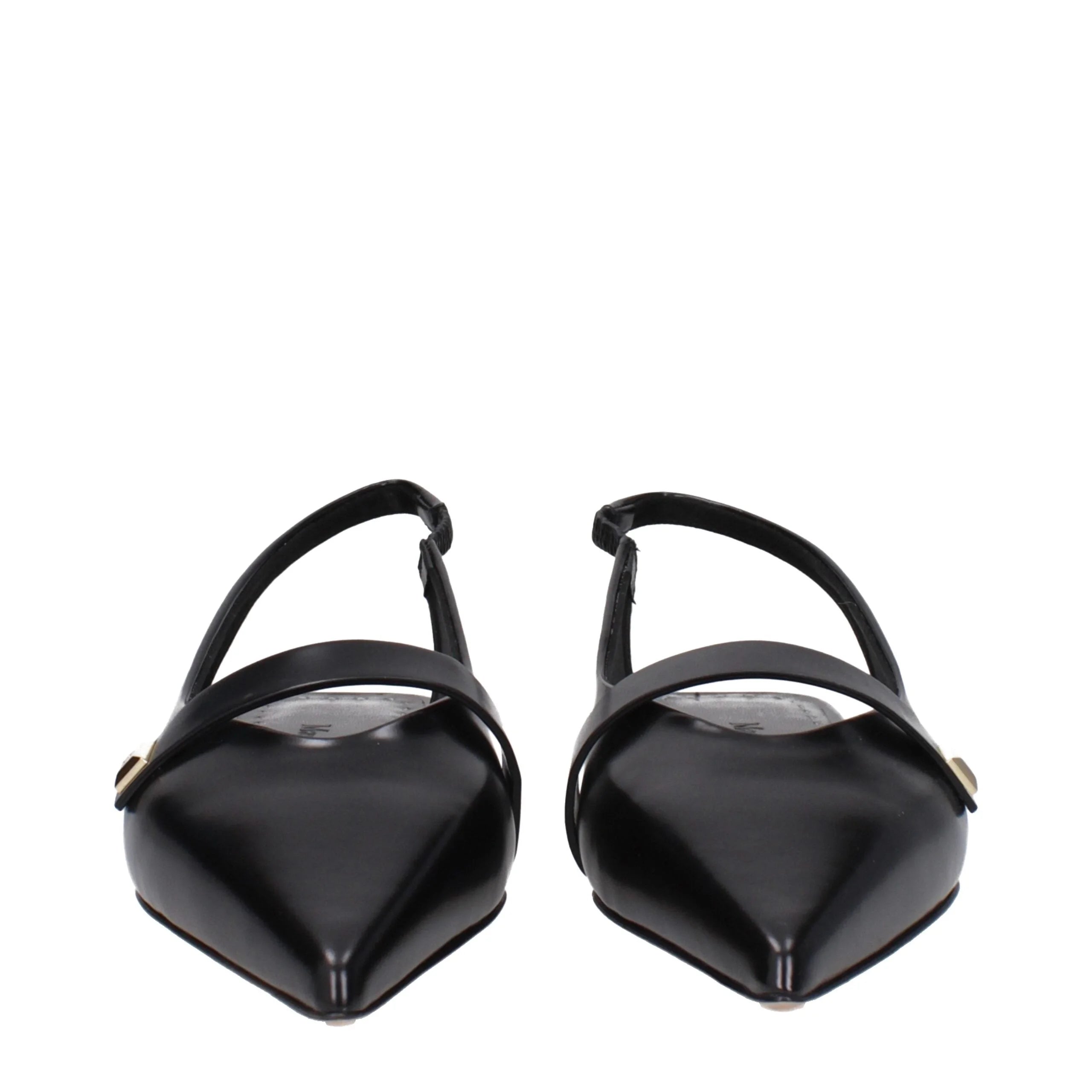 Max Mara Black Leather Ballet Flats - Flats