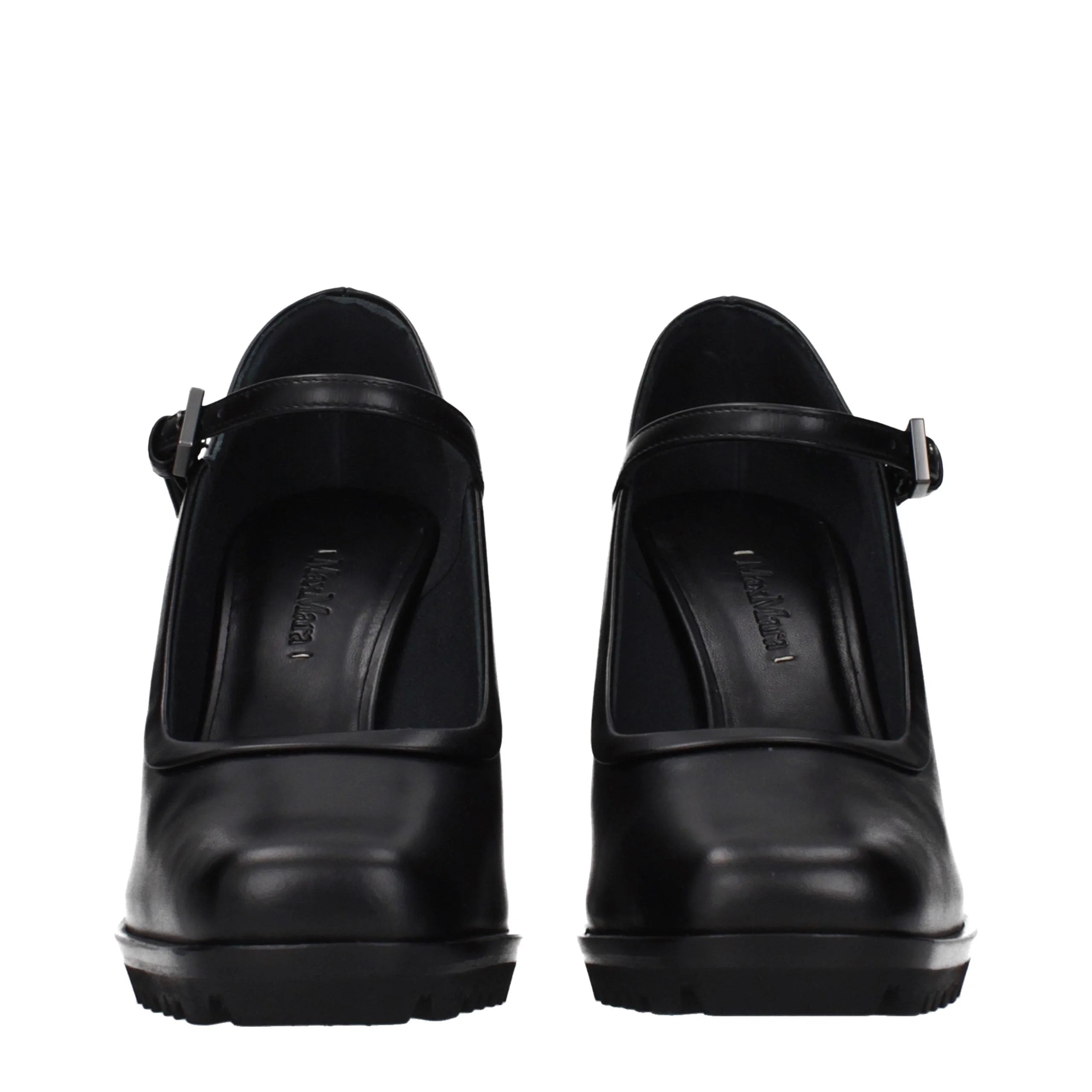 Max Mara Black Leather High Heel Pumps