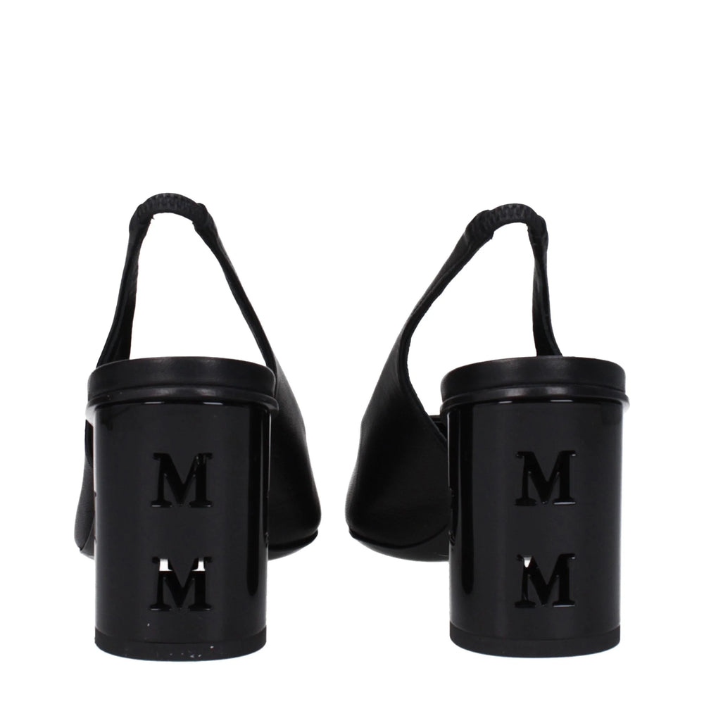 Max Mara Black Leather High Heel Pumps - Heels