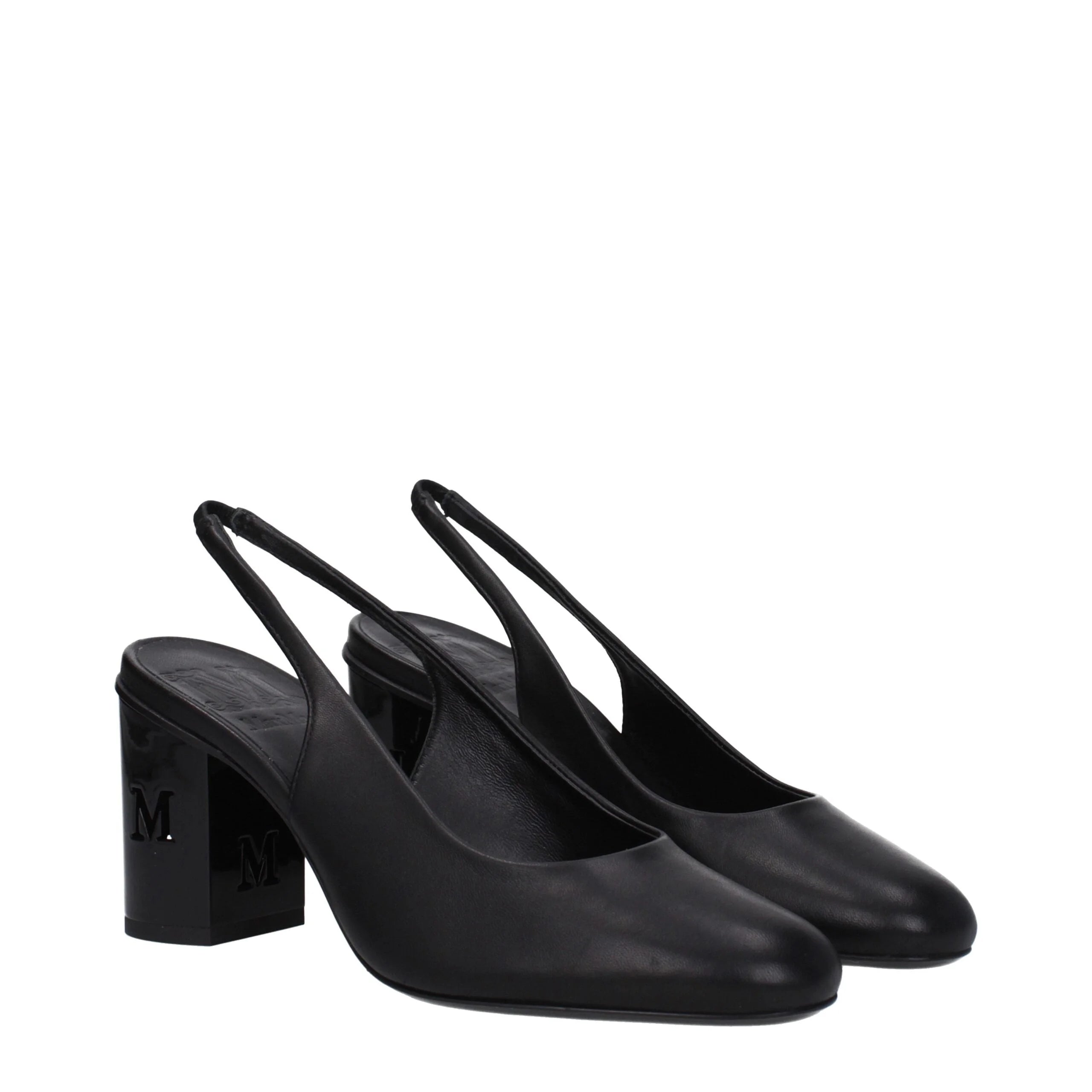 Max Mara Black Leather High Heel Pumps - Heels