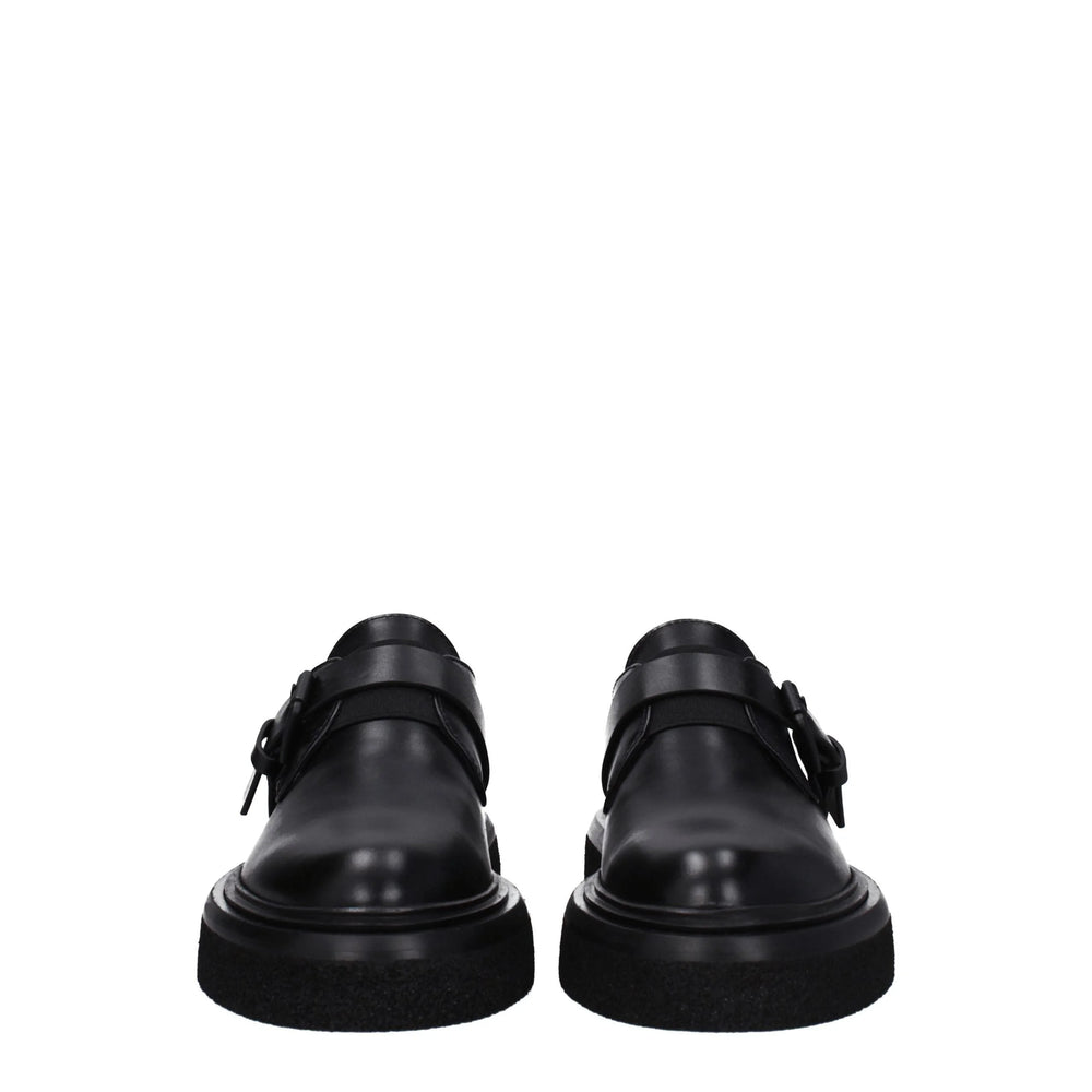 Max Mara Black Leather Oxfords And Derbies