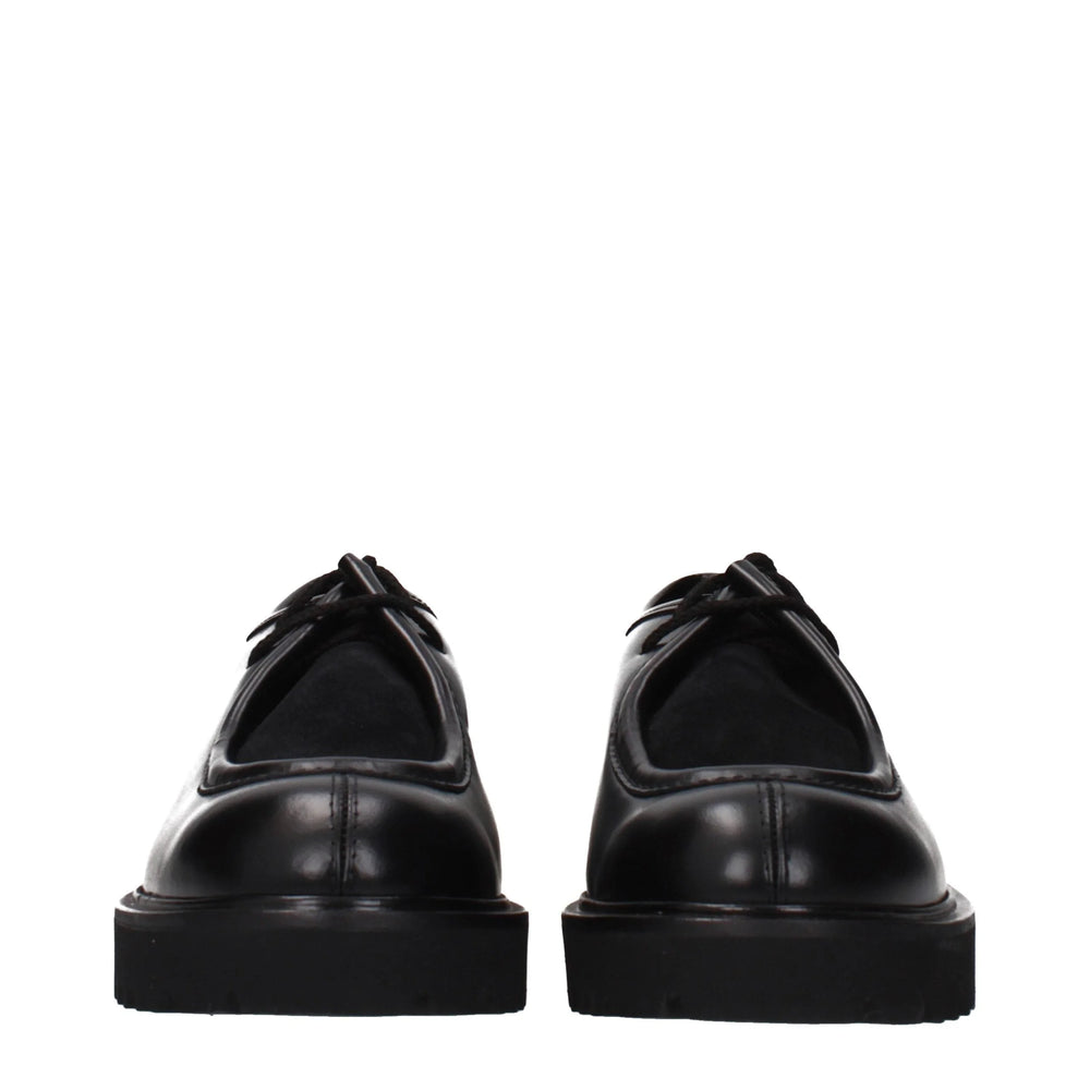 Max Mara Black Leather Oxfords And Derbies - EU38.5/US8.5