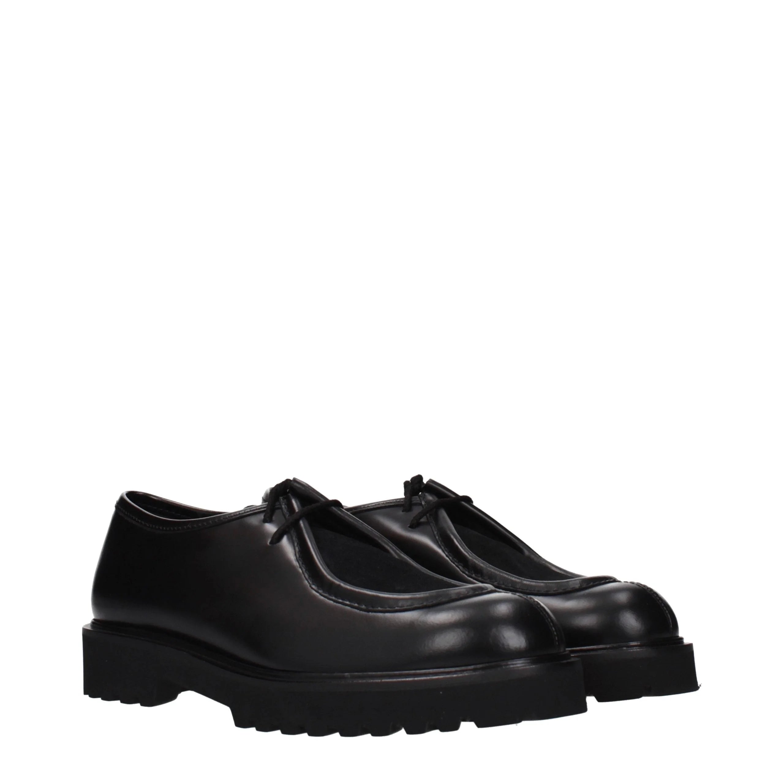 Max Mara Black Leather Oxfords And Derbies - EU38.5/US8.5