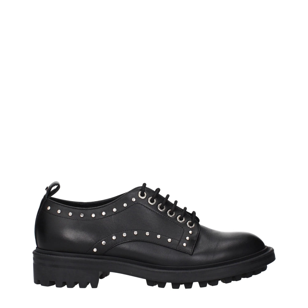 Max Mara Black Leather Oxfords And Derbies - EU38/US8