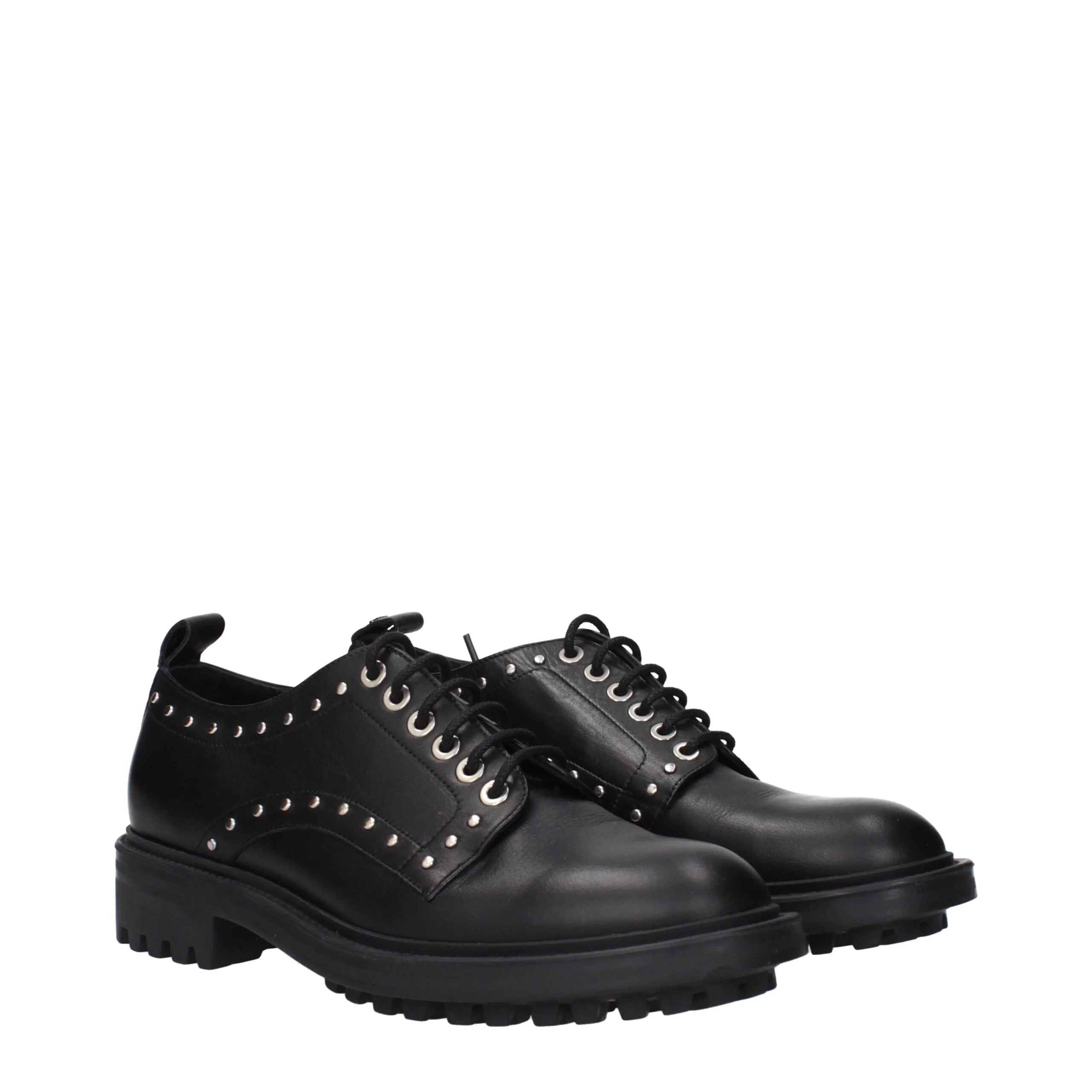 Max Mara Black Leather Oxfords And Derbies - EU38/US8 - Flats