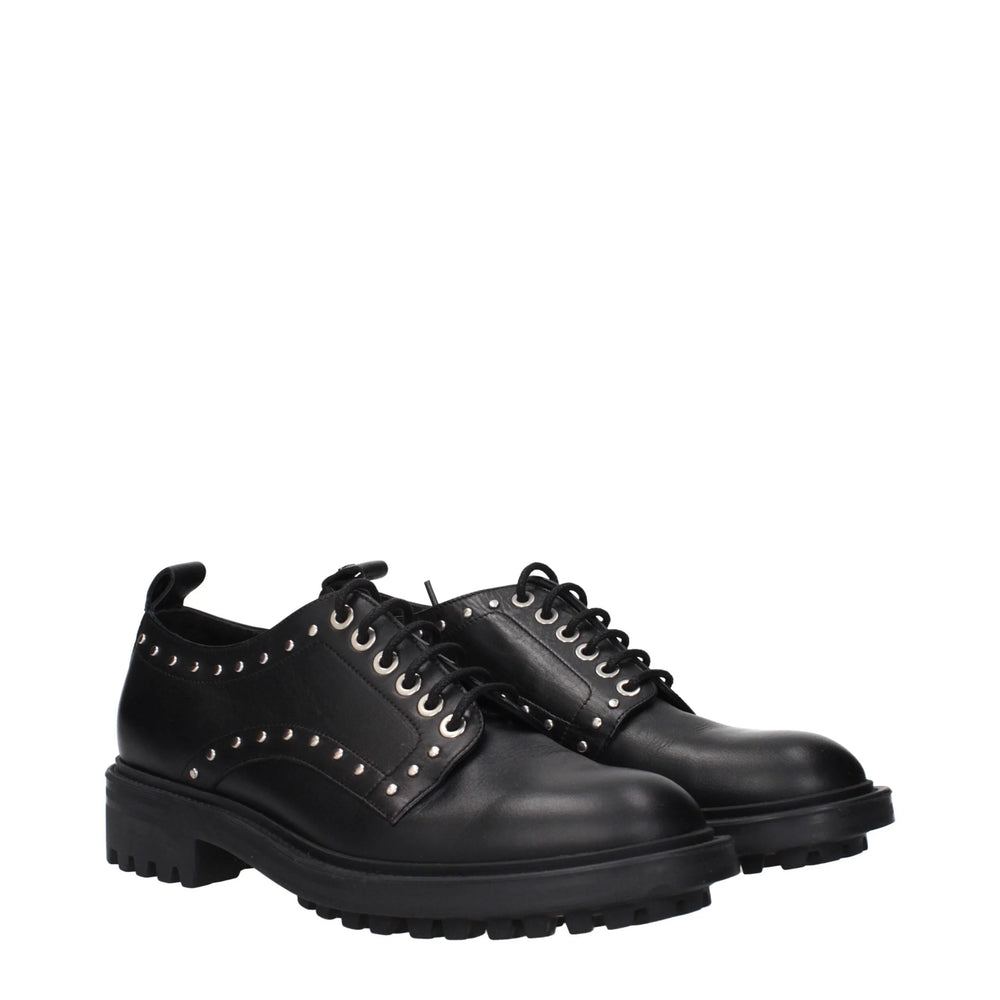 Max Mara Black Leather Oxfords And Derbies - EU38/US8 - Flats