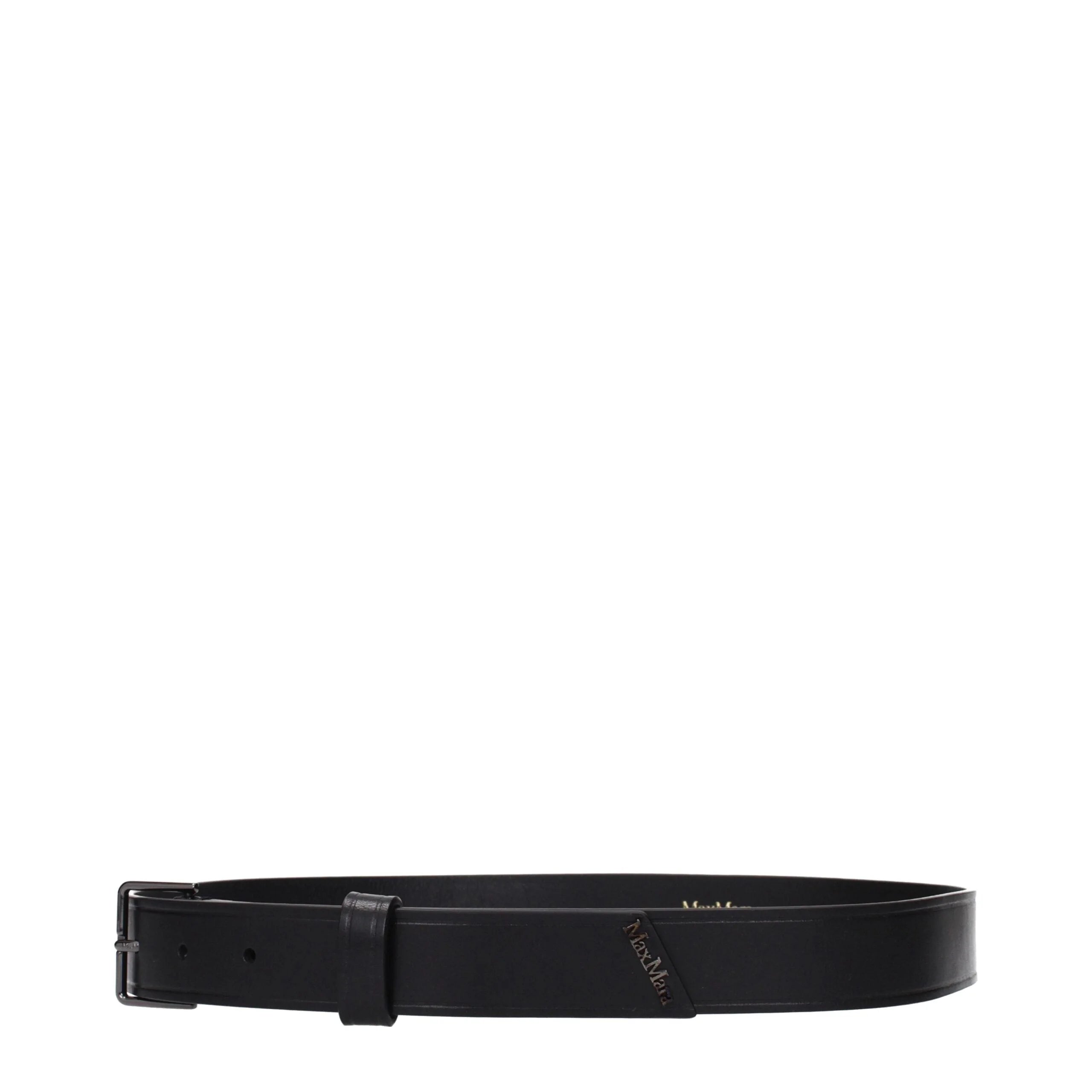 Max Mara Black Leather Regular Belts