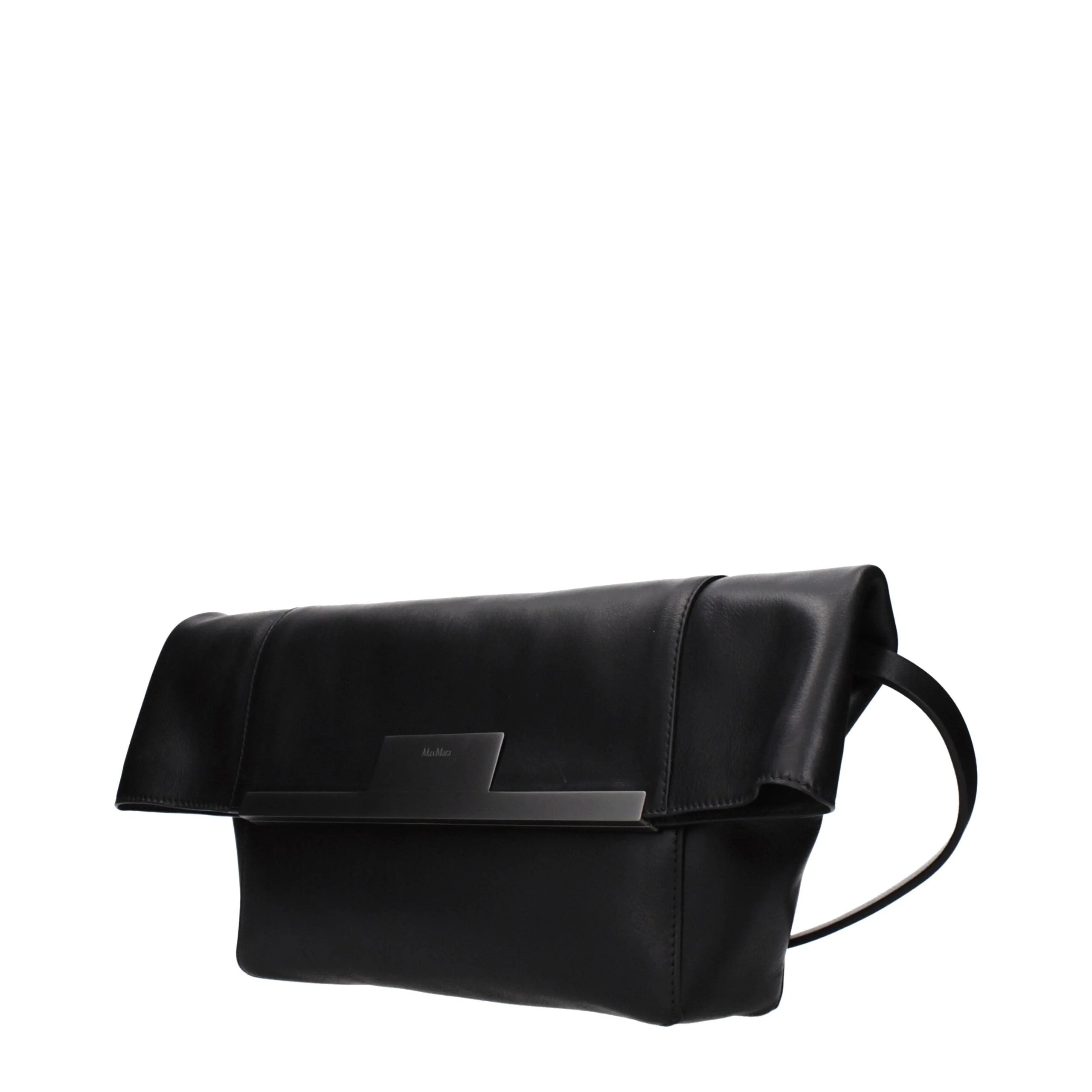 Max Mara Schwarze Lederschultertasche
