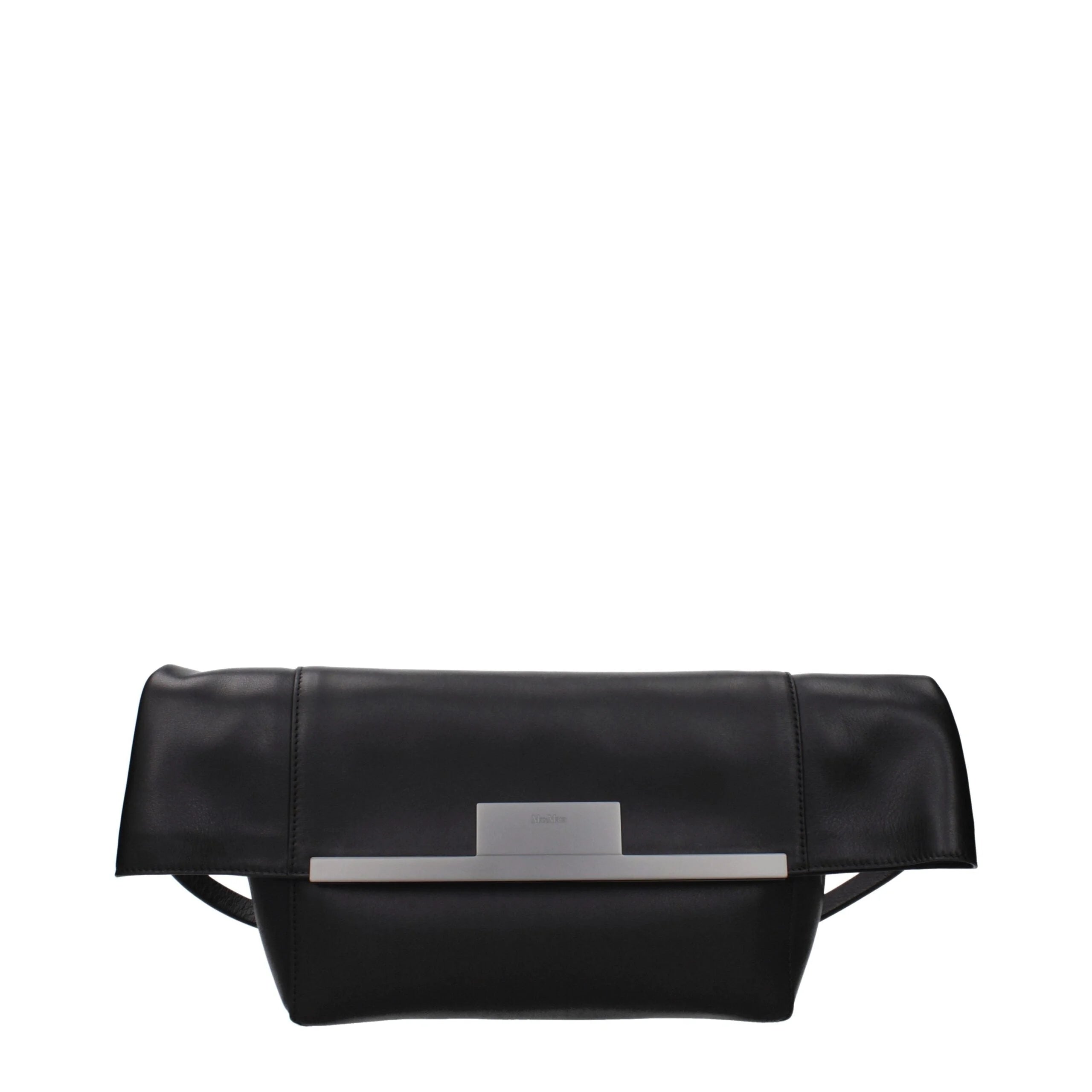 Max Mara Schwarze Lederschultertasche