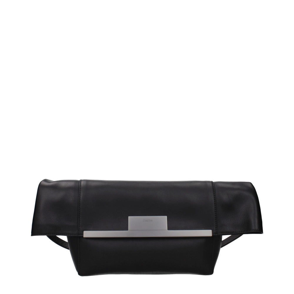 Max Mara Schwarze Lederschultertasche