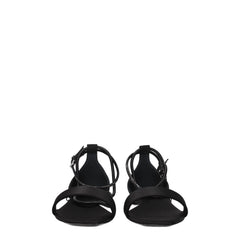Max Mara Black Satin Flat Sandals