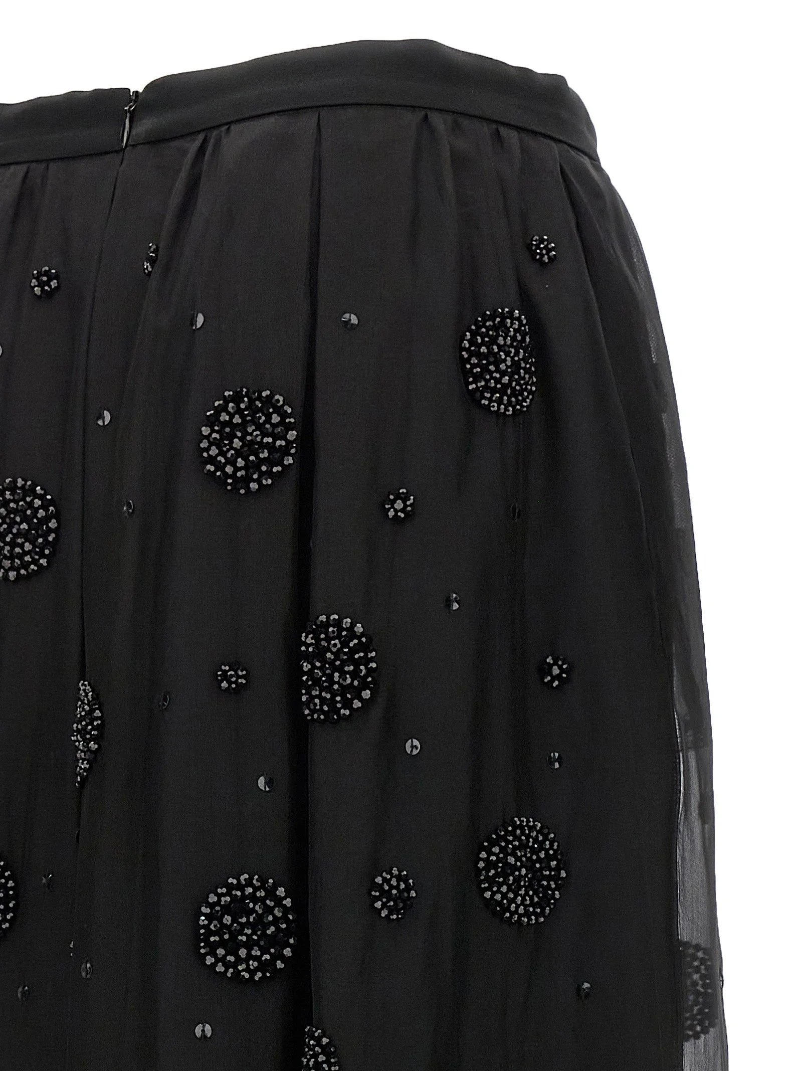 Max Mara Black Silk Midi Skirt - IT40