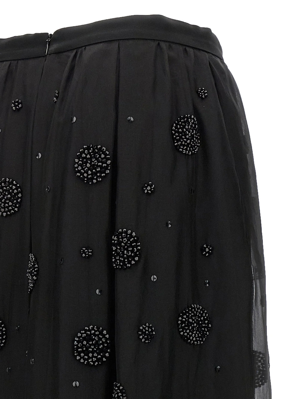 Max Mara Black Silk Midi Skirt - IT40