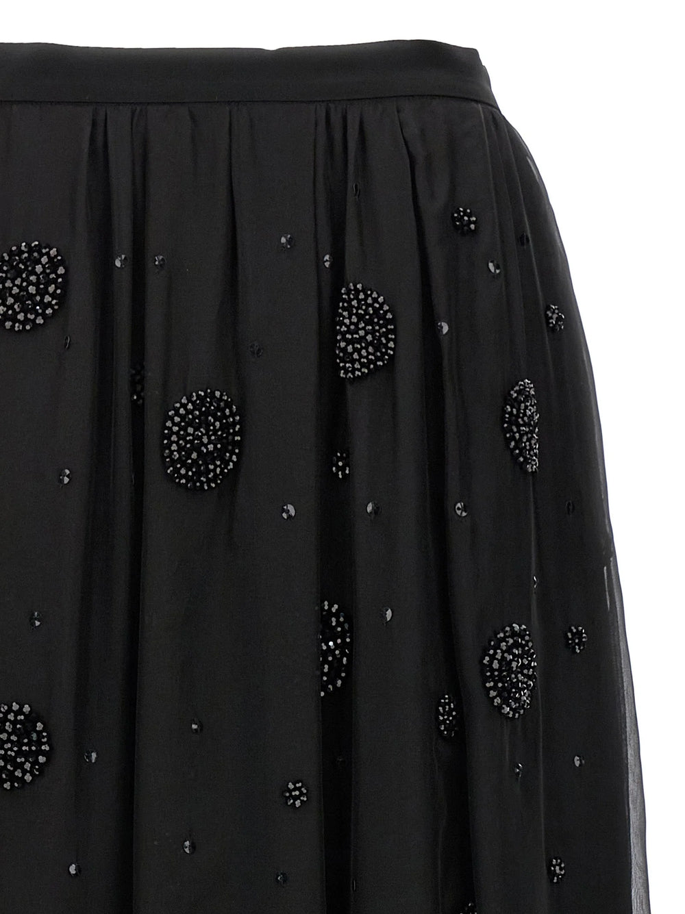Max Mara Black Silk Midi Skirt - IT40