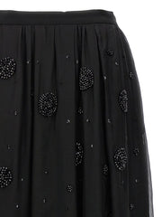 Max Mara Black Silk Midi Skirt - IT40