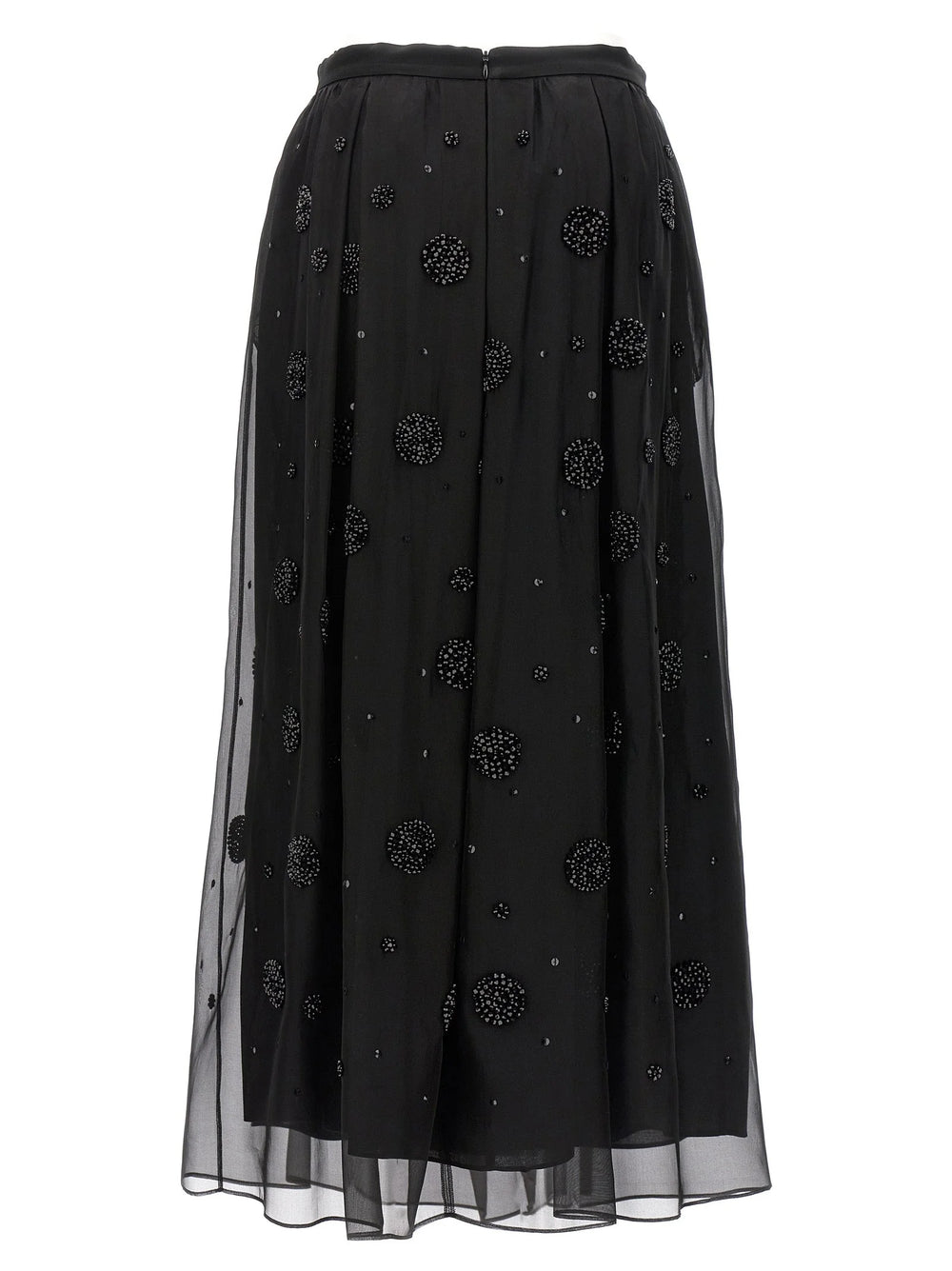Max Mara Black Silk Midi Skirt - IT40