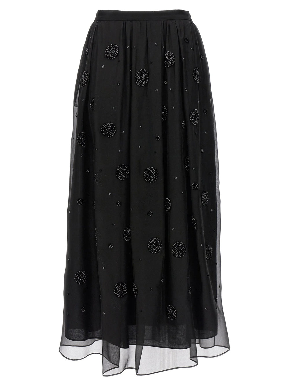 Max Mara Black Silk Midi Skirt - IT40
