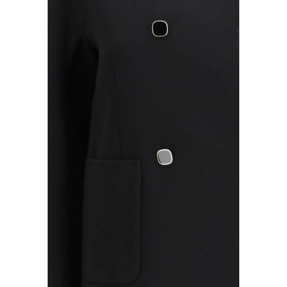 Max Mara Black Triacetate Full-Length Jacket