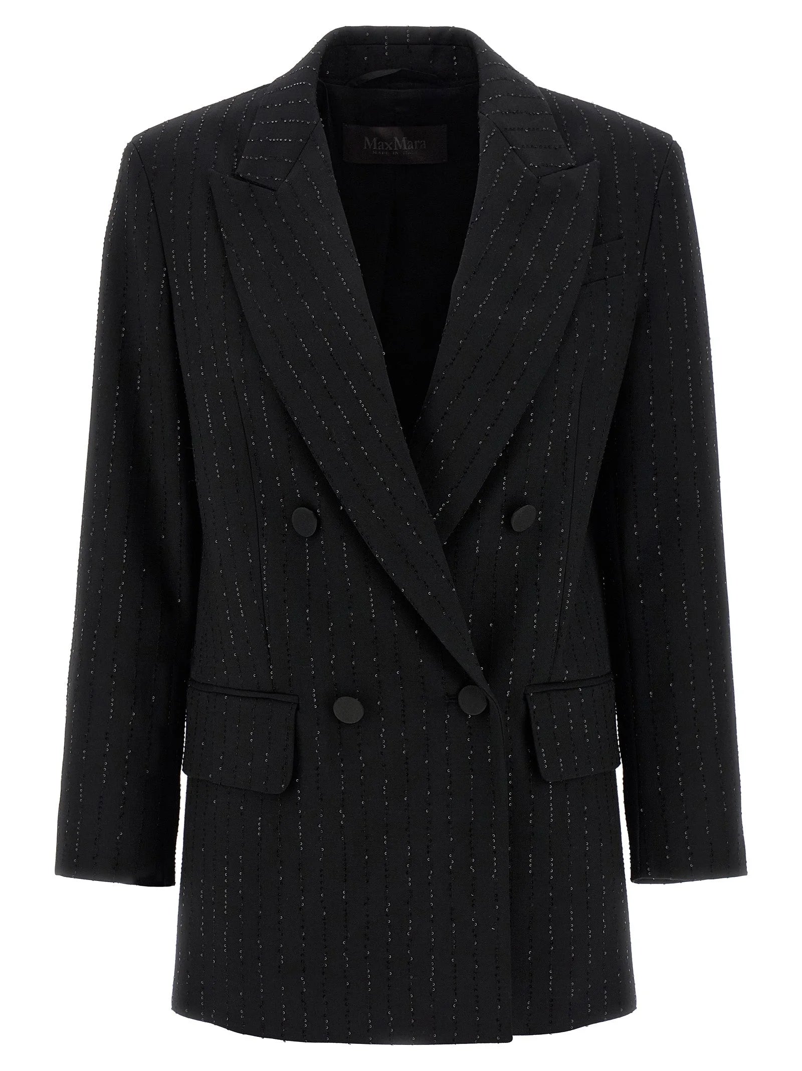 Max Mara Black Virgin Wool Blazer