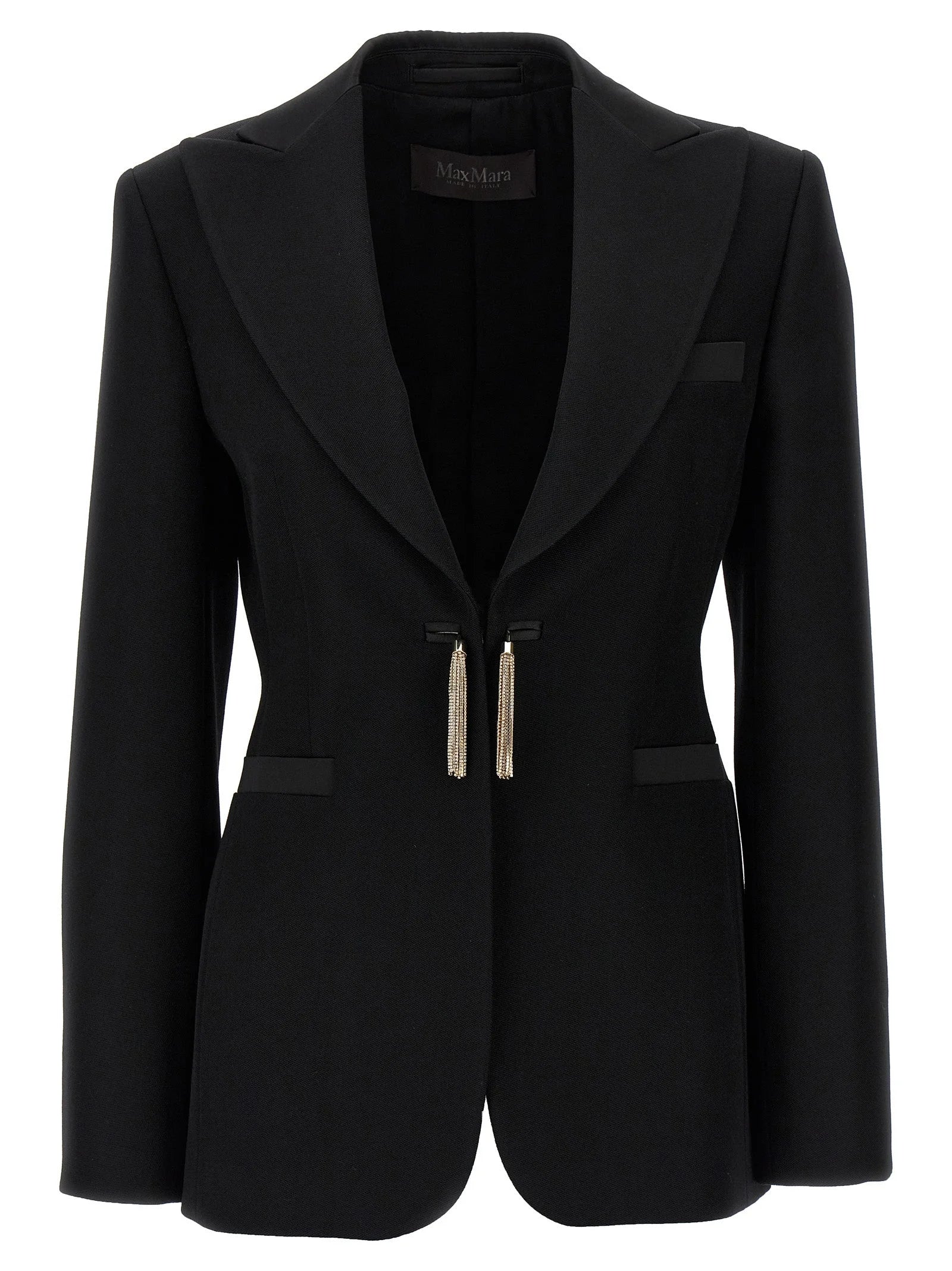 Max Mara Black Virgin Wool Blazer